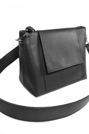 Bolso cruzado o al hombro de napa vegetal de cordero JOLIE NV color Negro