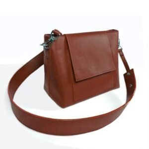Bolso cruzado o al hombro de napa vegetal de cordero. JOLIE NV color Tostado