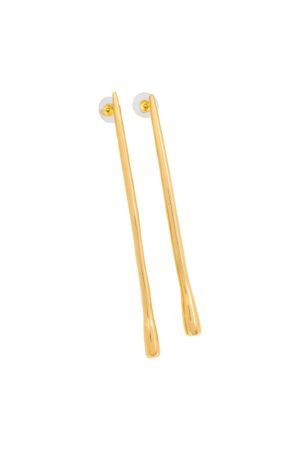Long Jelani Teardrop Recycled Brass Earrings