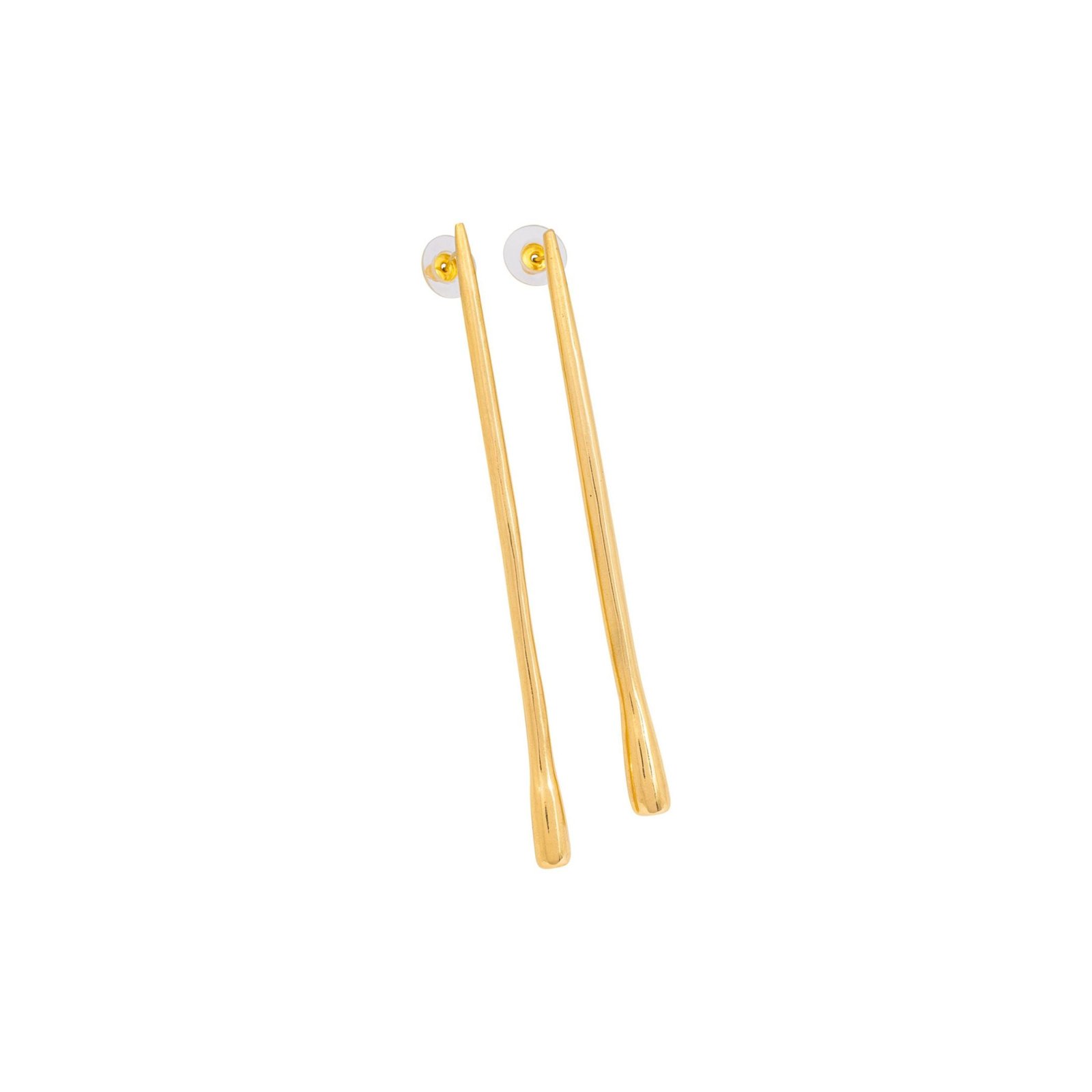 Long Jelani Teardrop Recycled Brass Earrings