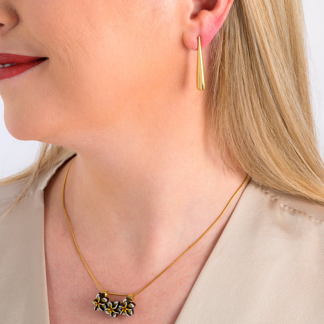 Jelani Teardrop Recycled Brass Earrings - Image 2