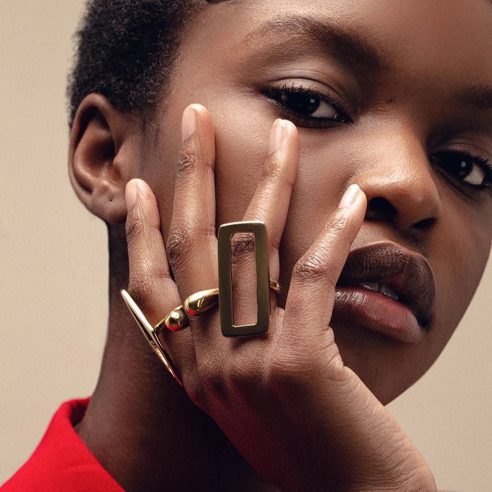 Jelani Recycled Brass Adjustable Ring - Image 2