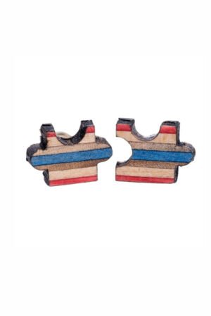 Jigsaw Recycled Skateboard Stud Earrings