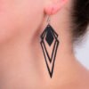 Kite Recycled Rubber Artistic Statement Earrings by Paguro Upcycle