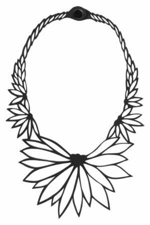 Lotus Recycled Rubber Statement Necklace