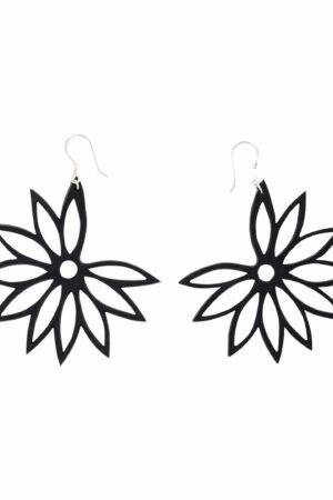 Lotus Statement Recycle Rubber Earrings