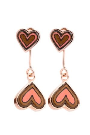 Love Recycled Wood Rose Gold Earrings
