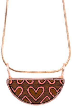 Love Recycled Wood Rose Gold Necklace