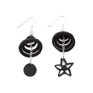 Mars & Venus Unique Recycle Rubber Earrings by Paguro Upcycle