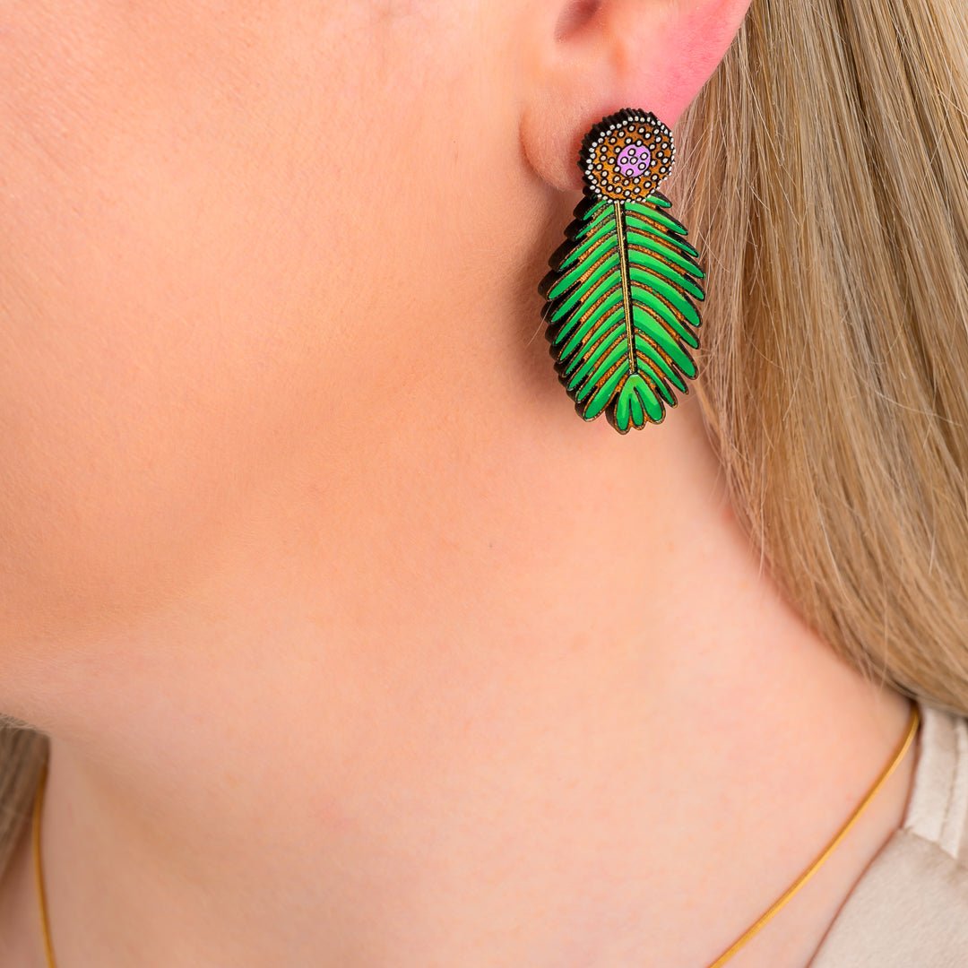 Mimosa Reclaimed Wood Earrings - Image 2