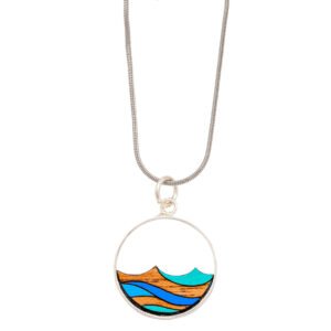 Ocean Recycled Wood Silver Necklace