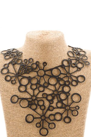 Octa Handcraft Black Statement Necklace by Paguro Upcycle