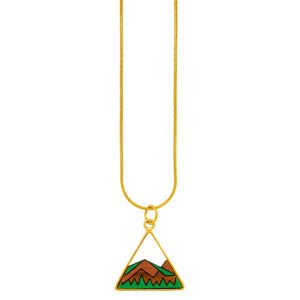 Hill Eco-friendly Recycled Wood Gold Necklace