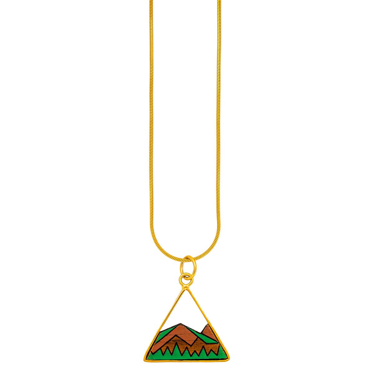 Hill Eco-friendly Recycled Wood Gold Necklace