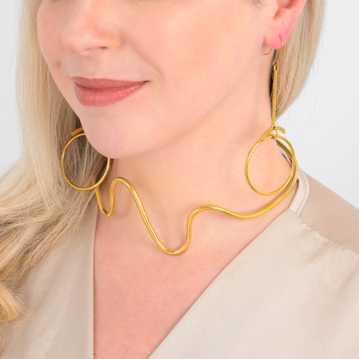 Furaha Recycled Brass Earrings - Image 2