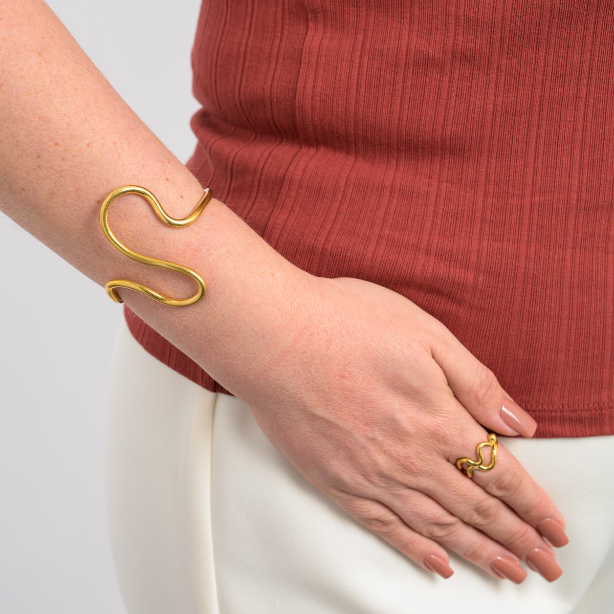 Wimbi Recycled Brass Bangle - Image 2