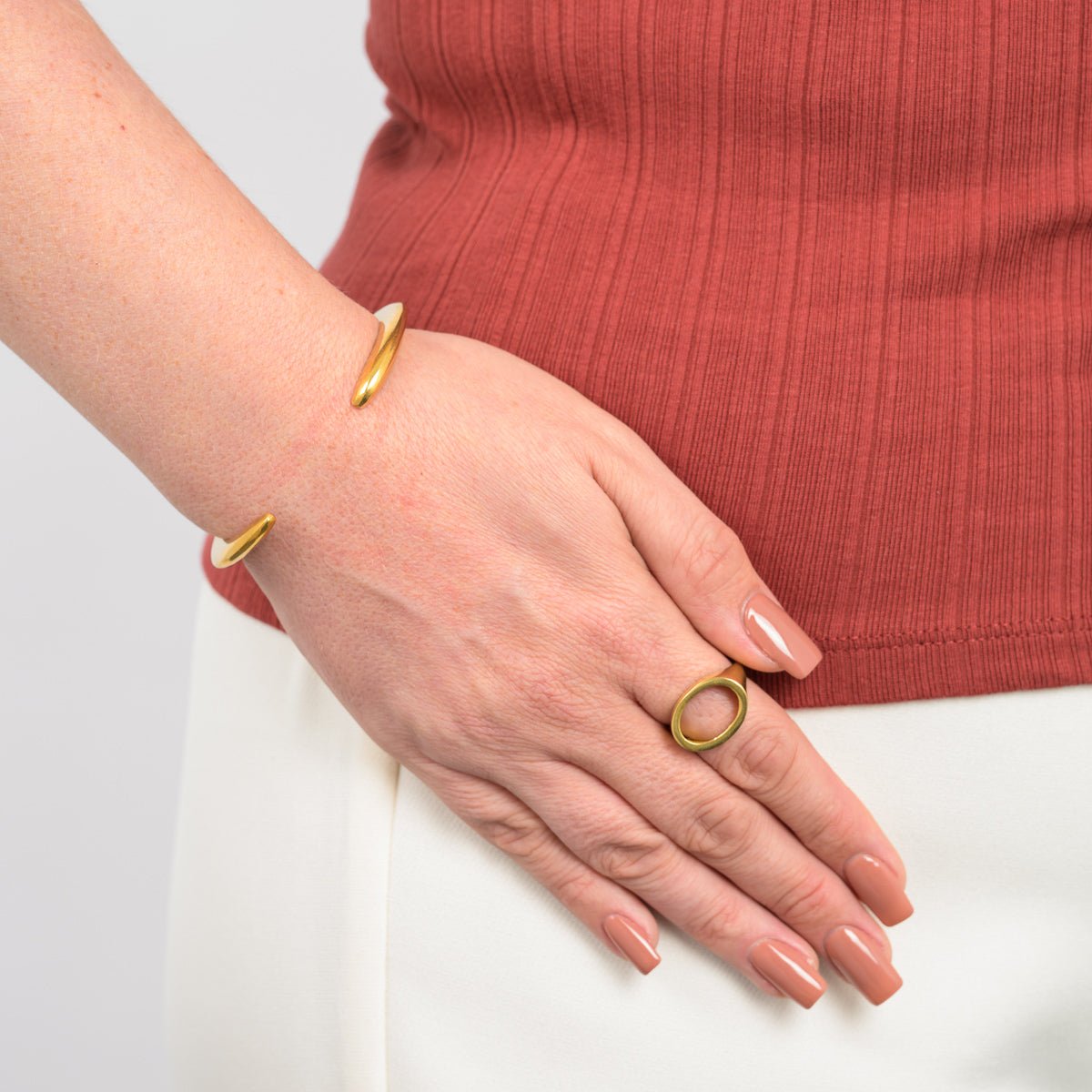 Furaha Recycled Brass Bangle - Image 2