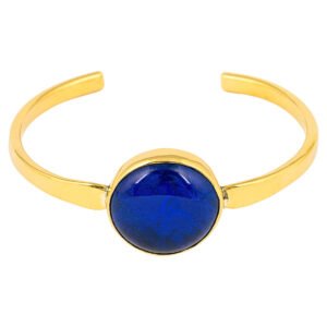 Safi Recycled Brass & Blue Glass Bangle