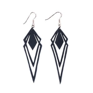 Kite Recycled Rubber Artistic Statement Earrings by Paguro Upcycle