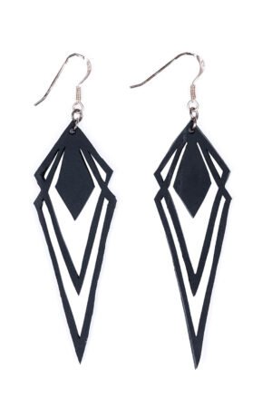 Kite Recycled Rubber Artistic Statement Earrings by Paguro Upcycle