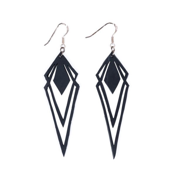 Kite Recycled Rubber Artistic Statement Earrings by Paguro Upcycle