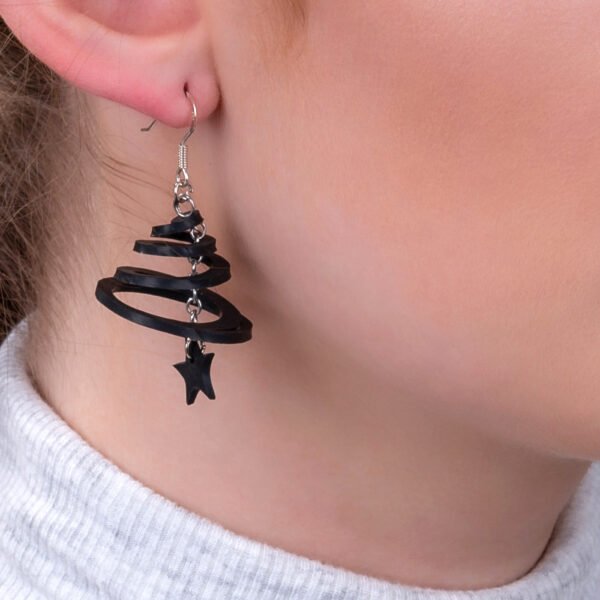 Mars & Venus Unique Recycle Rubber Earrings by Paguro Upcycle