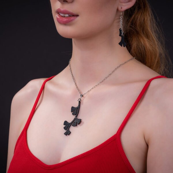 Ginkgo Leaf Inner Tube Earrings by Paguro Upcycle