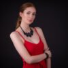 Small Peacock Feather Necklace by Paguro Upcycle