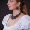 Violets Upcycled Statement Vegan Flower Necklace by Paguro Upcycle