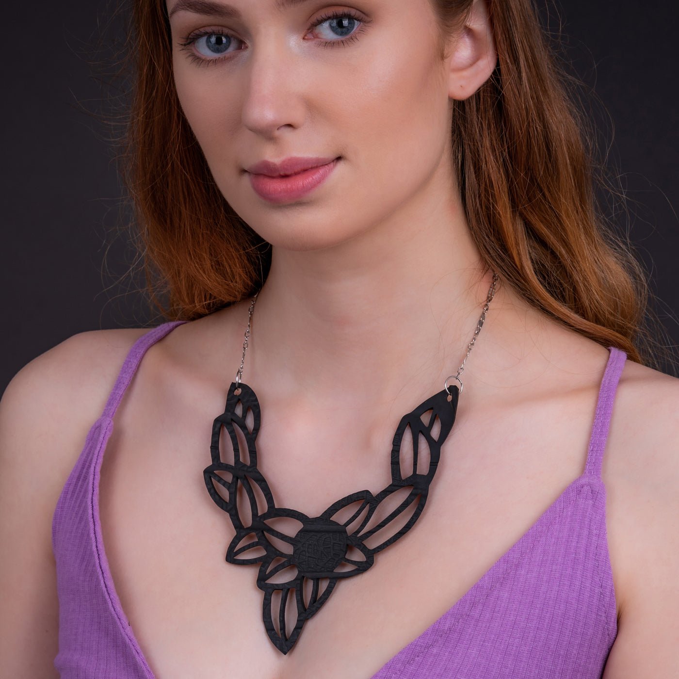 Iris Elegant Inner Tube Vegan Necklace by Paguro Upcycle