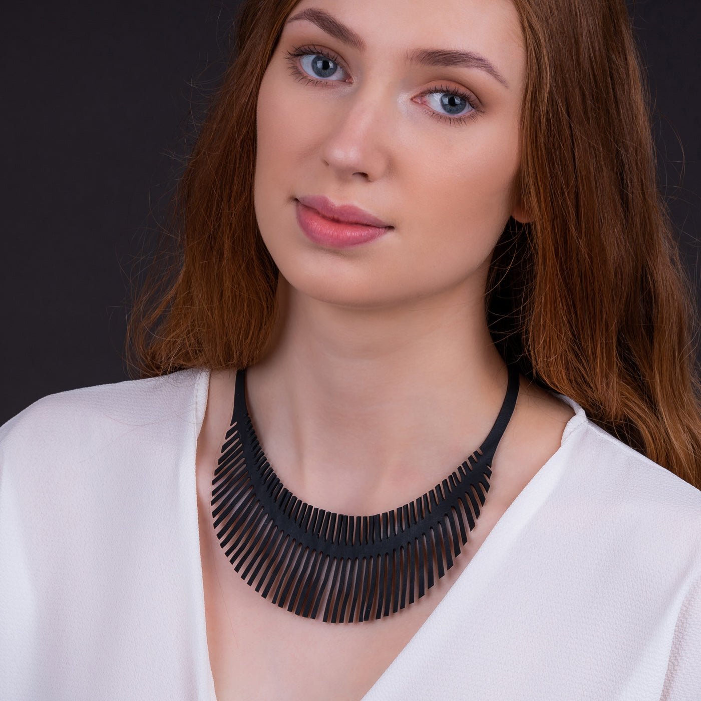 Fishbone Inner Tube Necklace by Paguro Upcycle