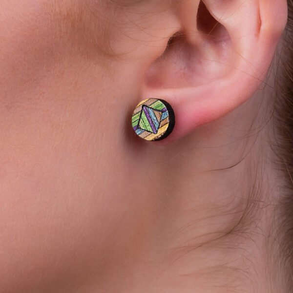 Roundmix Recycled Skateboard Stud Earrings by Paguro Upcycle