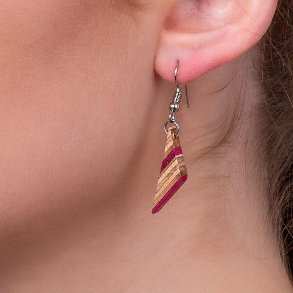 Sono Triangle Wood Dangle Earrings by Paguro Upcycle