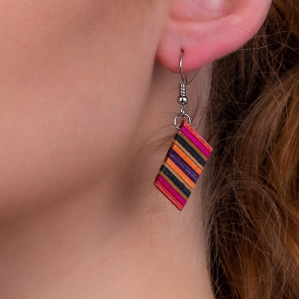 Genjang Recycled Skateboard Dangle Earrings by Paguro Upcycle
