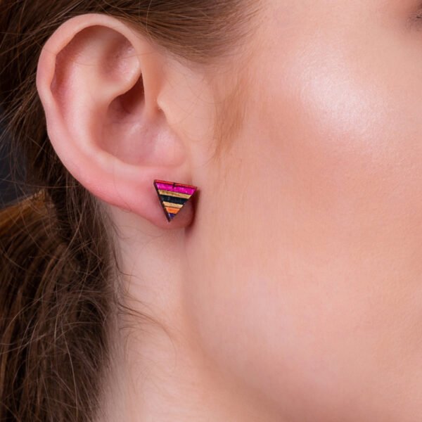 Triangle Recycled Skateboard Stud Earrings by Paguro Upcycle