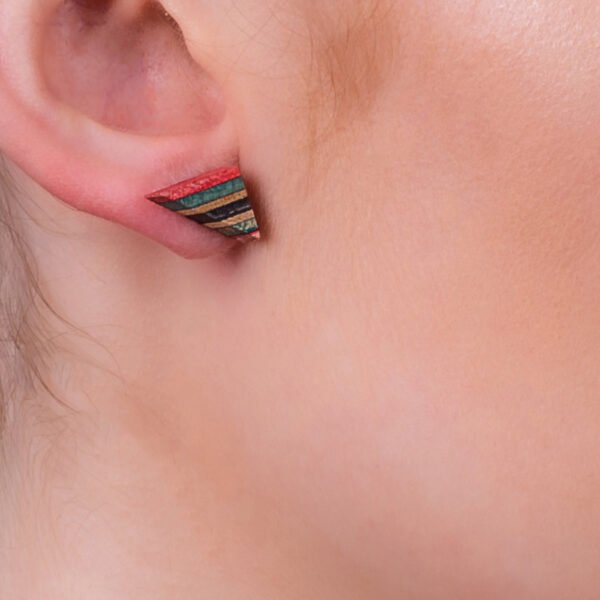 Elbow Recycled Skateboard Stud Earrings by Paguro Upcycle