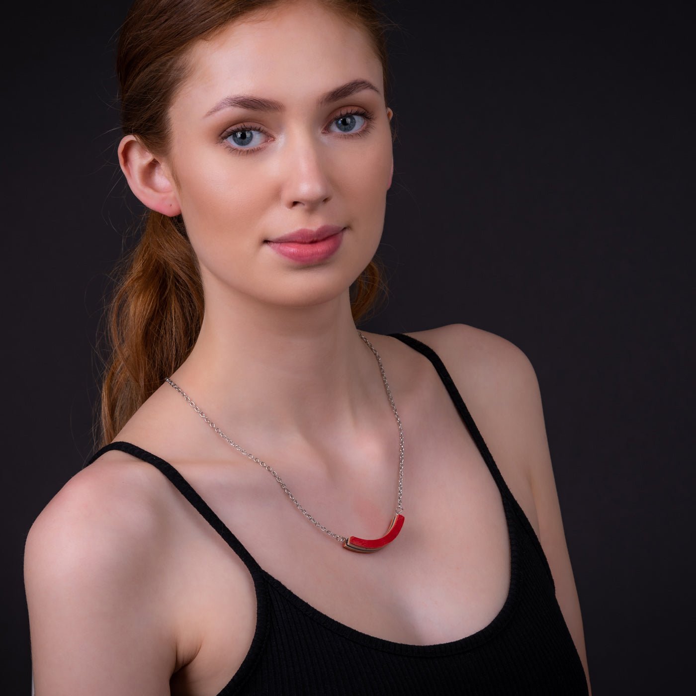 Crescent Skateboard Wood Necklace by Paguro Upcycle
