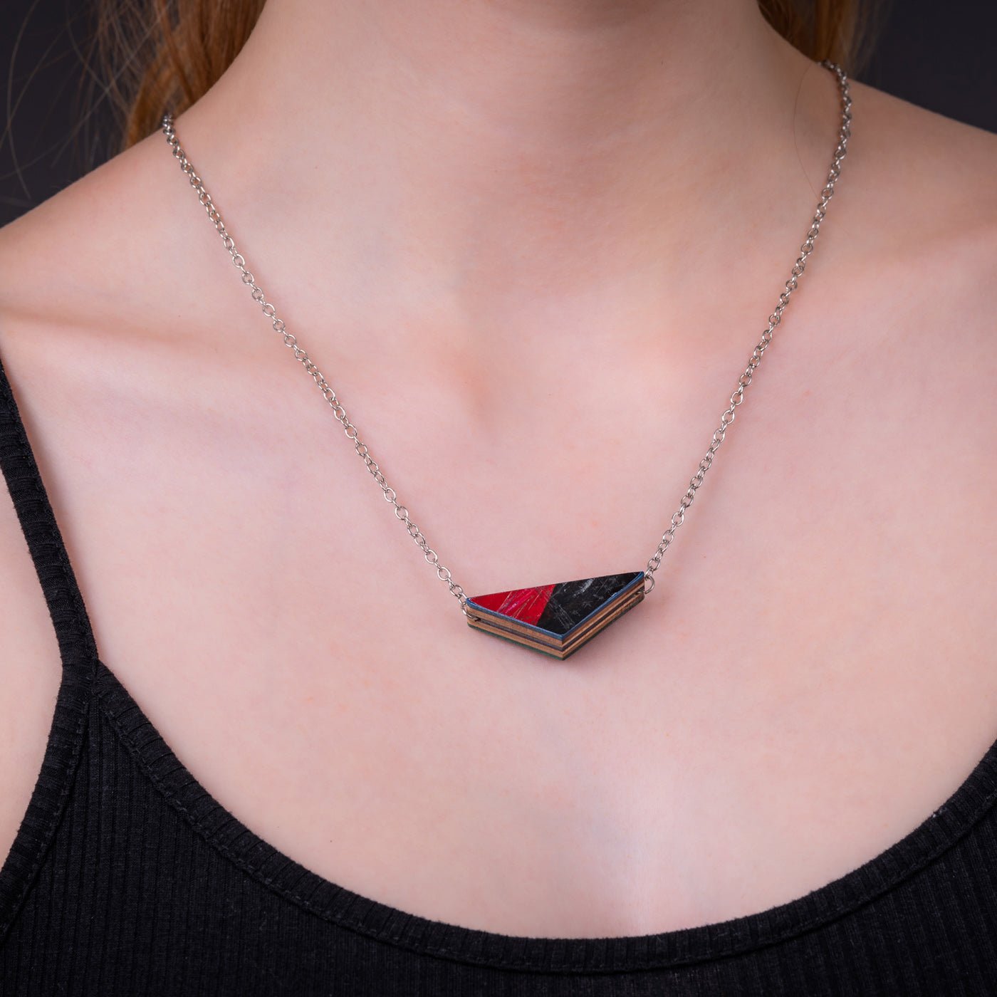 Prisma Recycled Skateboard Necklace by Paguro Upcycle