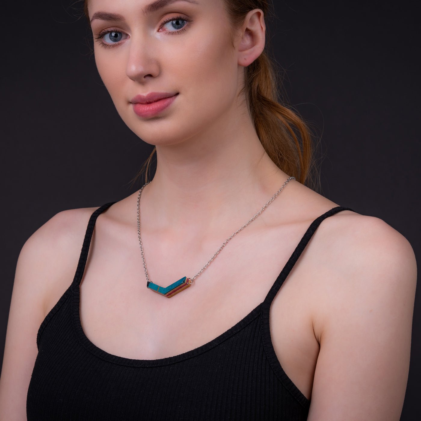 Arrow Recycled Skateboard Chain Necklace by Paguro Upcycle