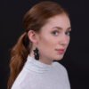 Poppy Recycled Rubber Cat Earrings by Paguro Upcycle