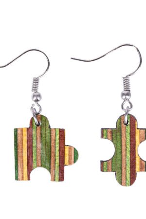 Jigsaw Recycled Skateboard Earrings