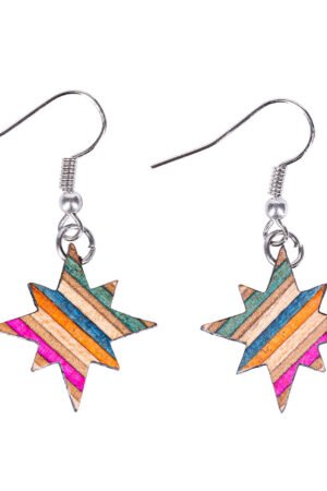 Sirius Star Recycled Skateboard Earrings