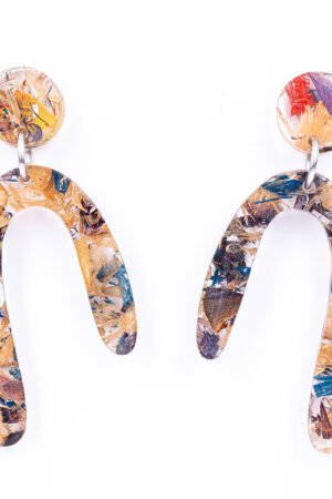 Aspen U Shaped Statement Resin Earrings by Paguro Upcycle