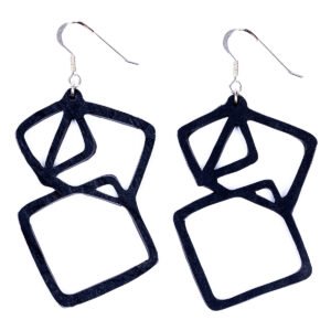 Belinda Geometric Recycled Rubber Earrings by Paguro Upcycle