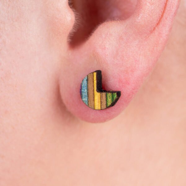 Pac Recycled Skateboard Stud Earrings by Paguro Upcycle