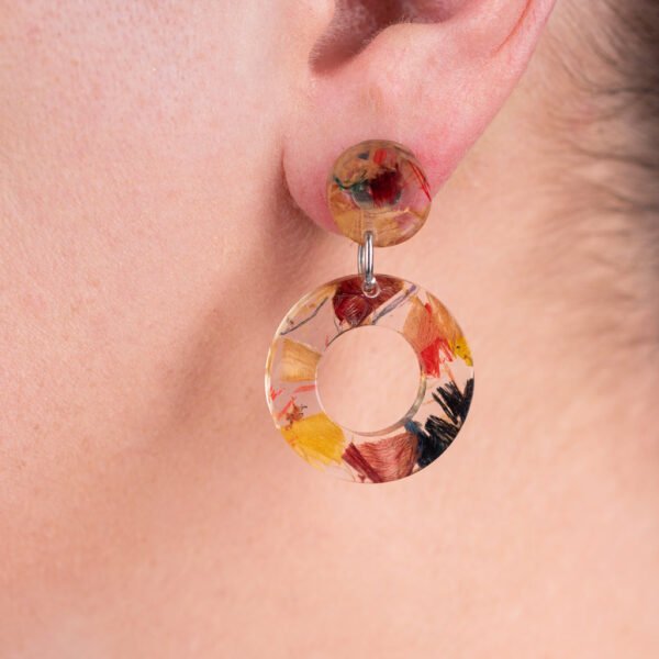 Donatello Urban Statement Resin Earrings by Paguro Upcycle