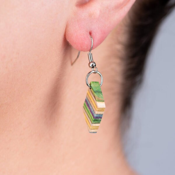 Kite Recycled Skateboard Dangle Earrings by Paguro Upcycle