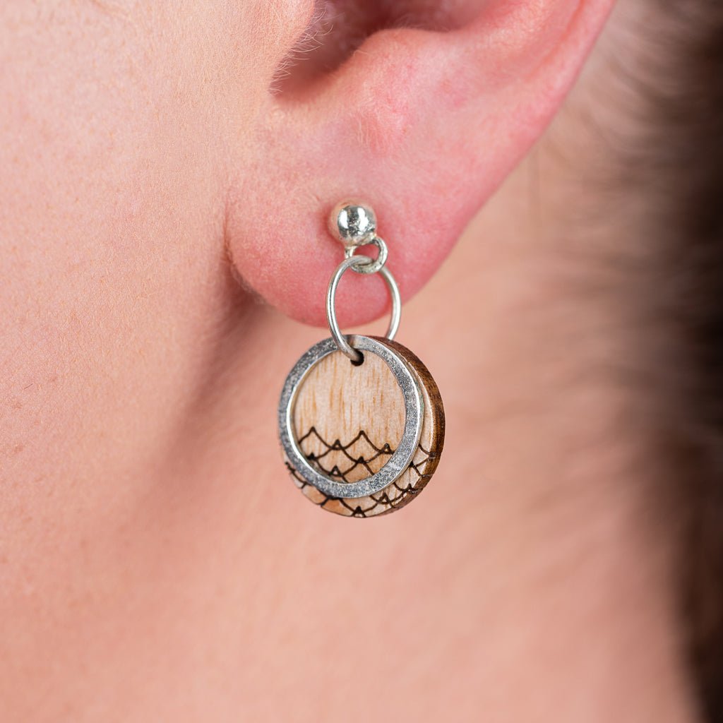 Beach Eco-friendly Recycled Wood Earrings by Paguro Upcycle