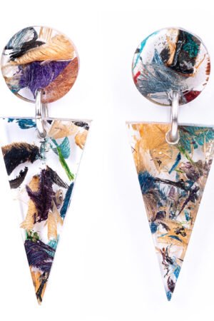 Shari Geometric Statement Resin Earrings by Paguro Upcycle