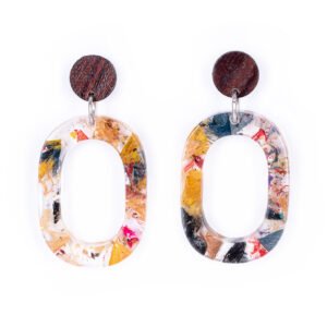 Opal Statement Resin Earrings by Paguro Upcycle
